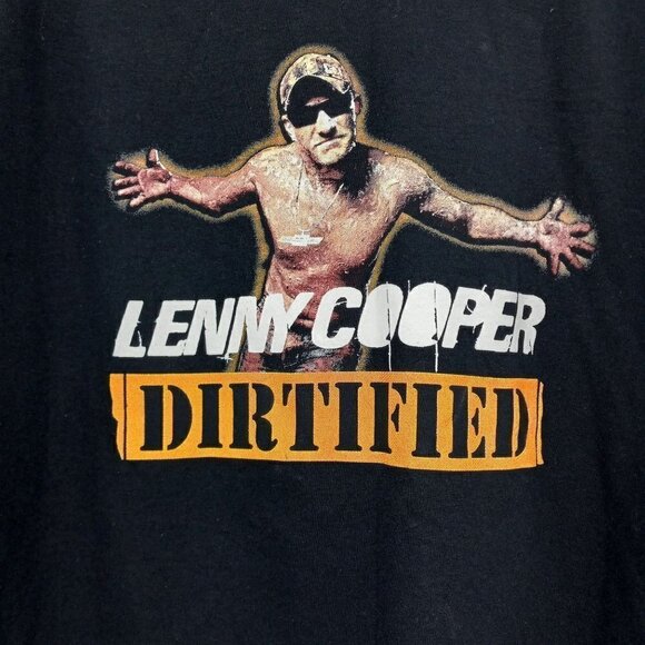 Lenny Cooper Dirtified Graphic Band Tee T-Shirt Black Crewneck Cotton Unisex L - Picture 3 of 8